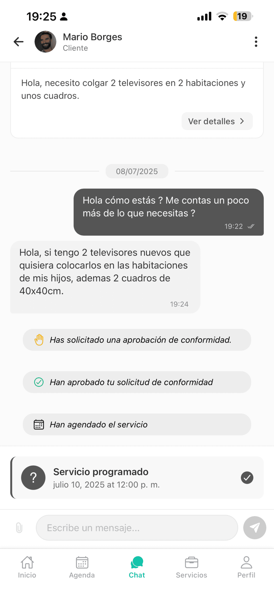 Aceptación de Servicio