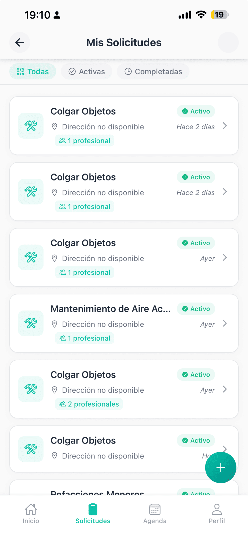 Lista de servicios